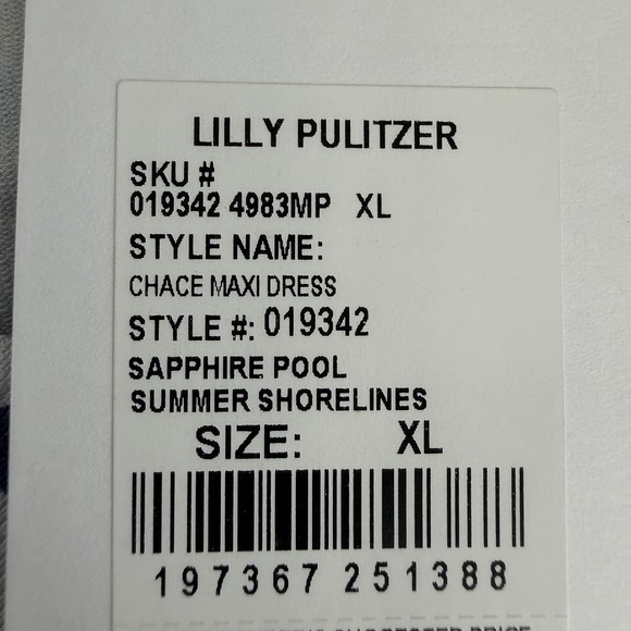 NWT Lilly Pulitzer Chace Maxi Dress Woman's Size XL Sapphire Pool Summer - Picture 9 of 11